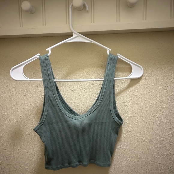 Garage Dusty Green Ribbed Tank - Picture 3 of 3